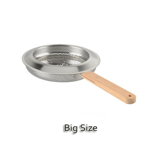 Handmade Coffee Roaster Machine Stainless Steel Made Hand Use Coffee Bean Baker Wooden Handle Roasting Machine: B 1pc