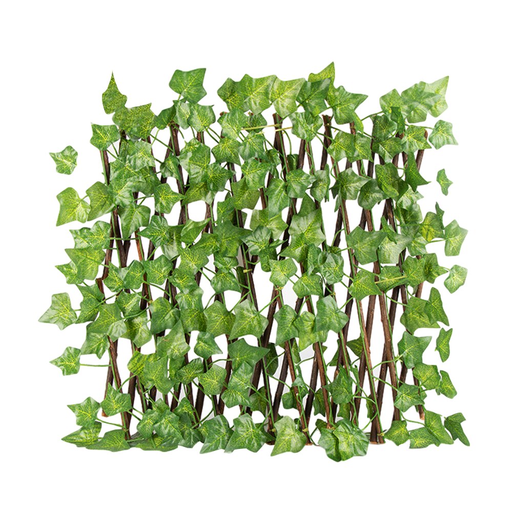 Kunstig plante ekspanderende espalier privatliv skærm balkon tilbagetrækkeligt hegn udendørs indendørs uv beskyttelse panel grønne vægge: 2 s