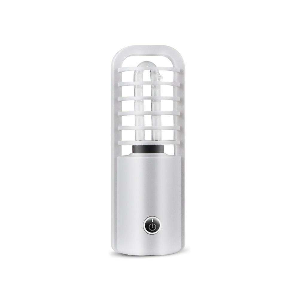 Portable UV Light Desinfection Lamp USB Rechargeable Ultraviolet Ozone Lamp Sanitizer Bulb Clean Air Kill Mite Bactericidal lamp: White
