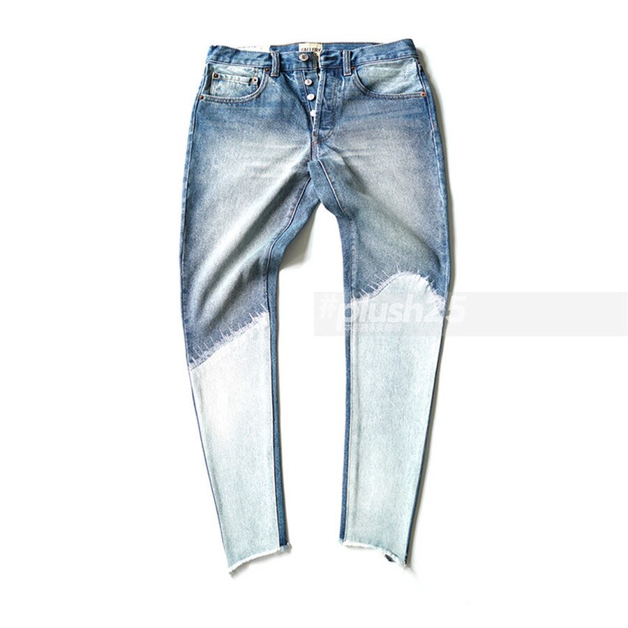 Gallery dept jeans heren dames denim broek vintage patchwork gewassen cowboy button slim fit jeans herenkleding streetwear