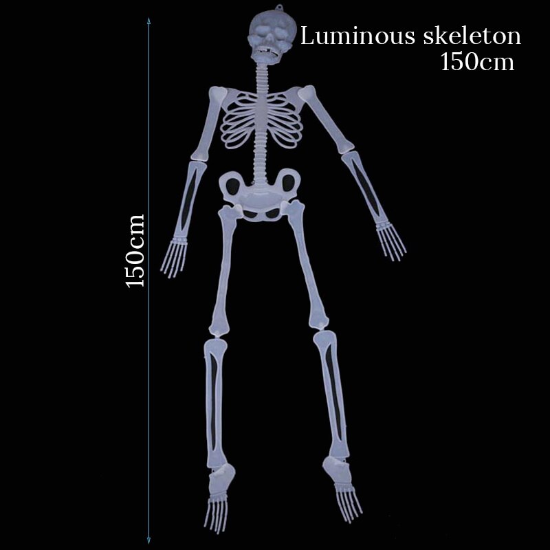 30/90/150cm esqueleto luminoso decoração de festa de halloween engraçado noctilucent fantasma osso 2020 decoração de halloween para casa suprimentos: 150cm