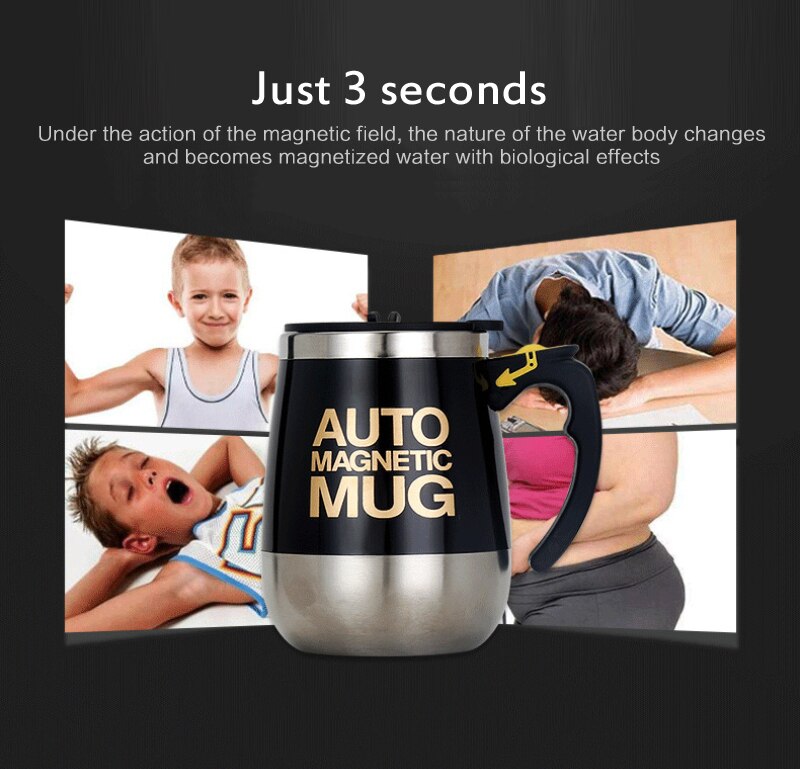 500ML automatique auto-remuant magnétique tasse créative 304 en acier inoxydable café lait mélange tasse mélangeur intelligent tasse thermique