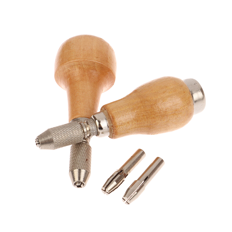 Herramientas de joyería hechas a mano, Kit de herramientas de taladro de envoltura de alambre de torsión, mango de madera con 2 mandril, tornillo de banco de joyería, práctico