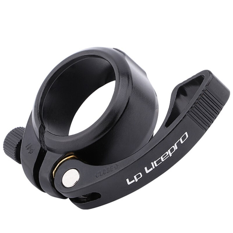 41Mm Fiets Zadelpen Klem Zadel Buis Quick Release Aluminium Vouwfiets Seat Klemmen Qr Voor 33.9Mm Zetel post Jc: Black