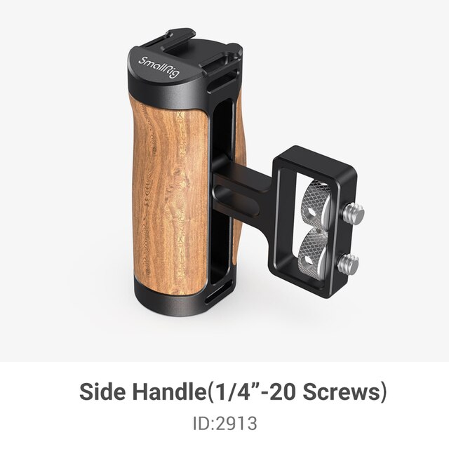 SmallRig Universal DSLR Camera Cage maniglia laterale per Sony/Canon/Nikon Camera Mini impugnatura in legno 1/4 viti scarpa fredda 2913 /2914: Handle(Screws)