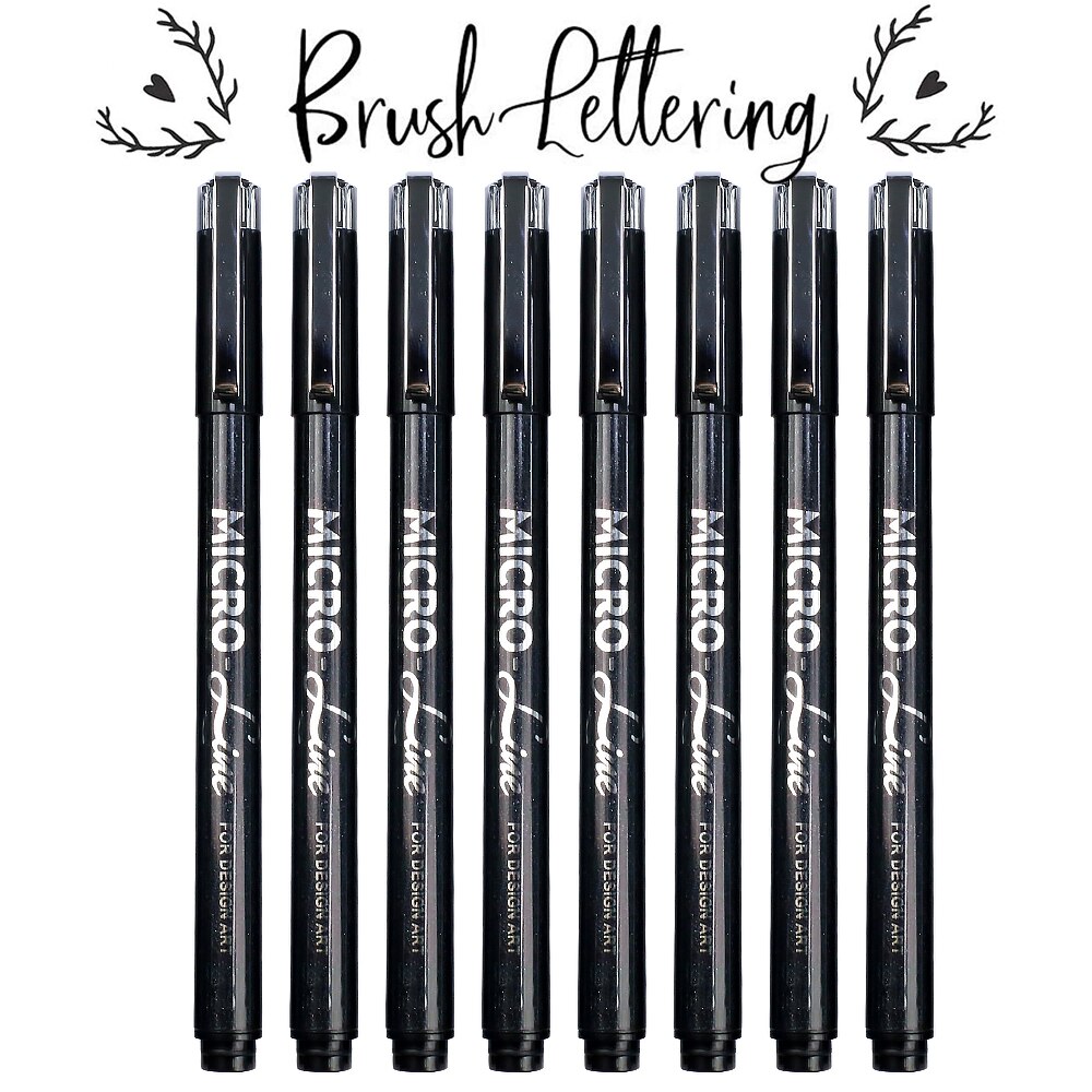 8Pcs/Set Waterproof Fineliner Calligraphy Pen Line Hand Lettering Pens Pigma Micron Drawing Markers Pen For Art Supplie