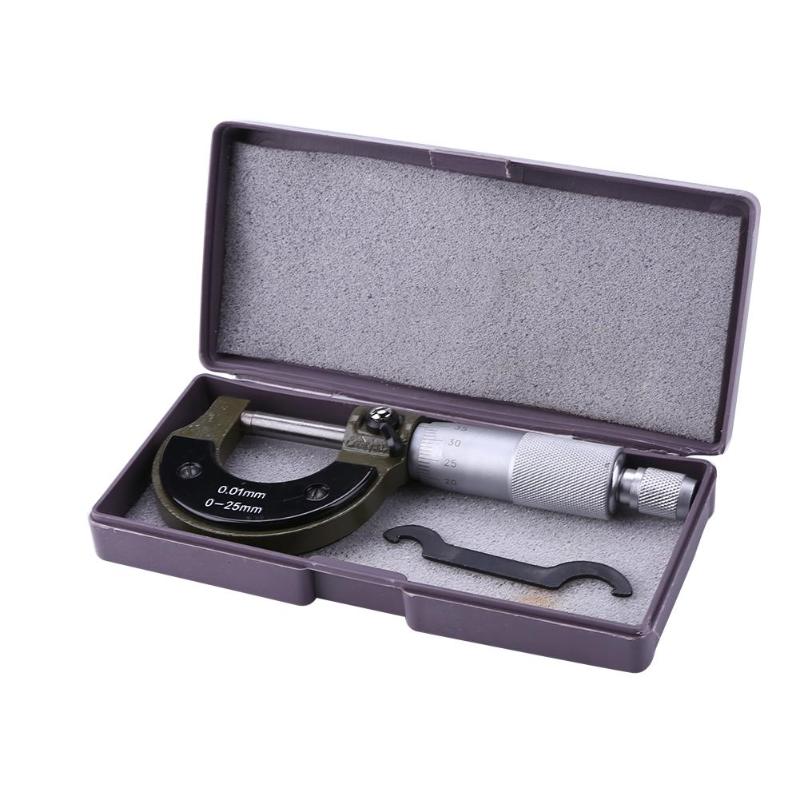 Micrómetro exterior 0-25mm/0.001mm calibrador a Vernier herramienta de medición de acero al carbono de precisión medidor indicador Medida herramientas