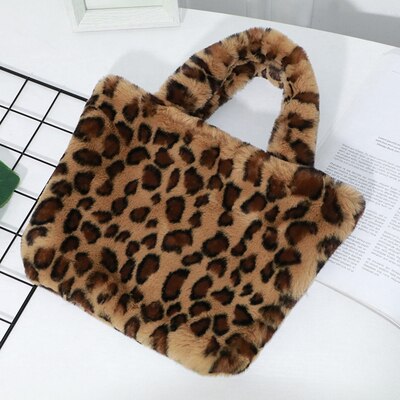 Nische Plüsch Tasche Weibliche Winter Flip Modische Leopard Messenger Frauen Schulter Tasche Mädchen Tote Tasche Pelzigen Flauschigen: Leopard G-S3