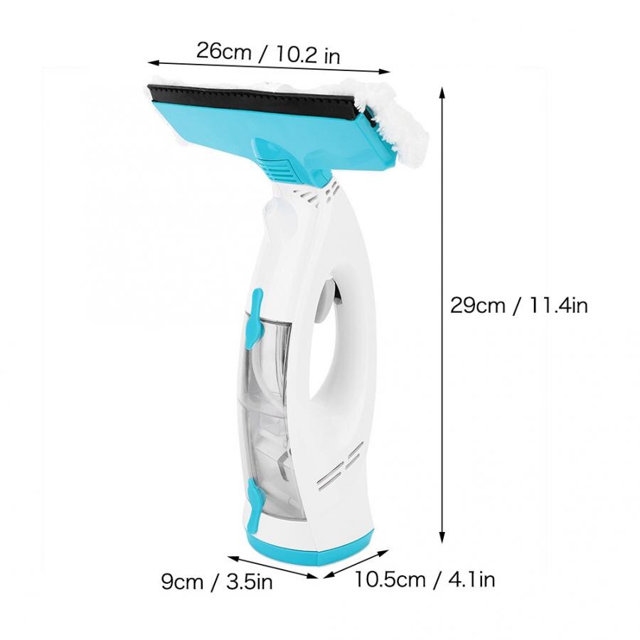 Limpiador de ventanas eléctricas 2 en 1, herramienta de limpieza de pinceles, limpiador de polvo para ventanas de automóviles, enchufe europeo de 100-240V: Azul