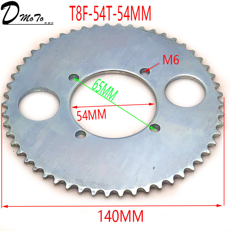 38 44 54 64 74 tand 38t 44t 54t 64t 74t t8f 35mm baghjul mini moto atv quad dirt pit pocket bike cross 47cc 49cc dele: T8f-54t-54mm