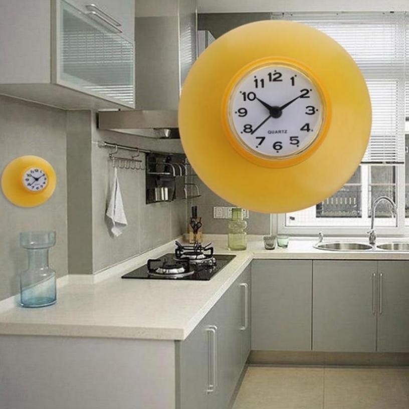 Badkamer Keuken Waterdichte Sucker Klok Douche Booth Muur Decoratie