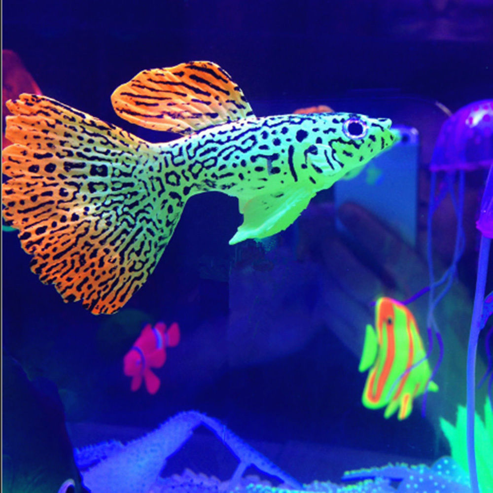 Dekoration guldfisk akvarium vandmænd kunstig glød effekt akvarium ornament undervands levende lysende ornament vandland
