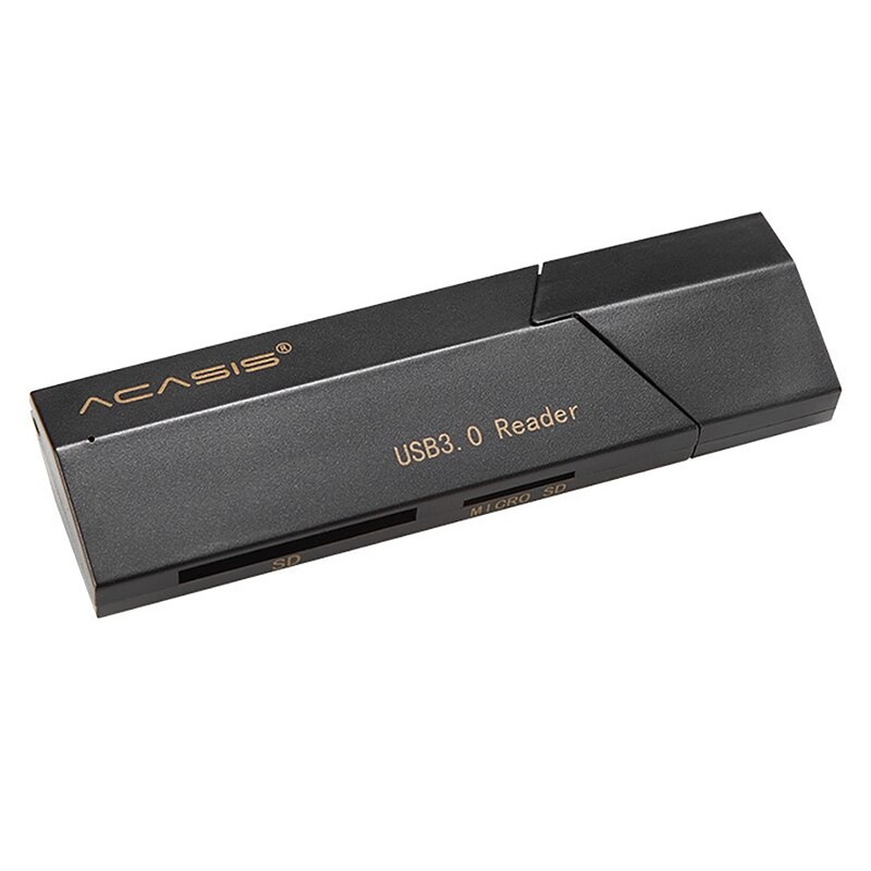 ACASIS USB 3.0 Card Reader All-In-One USB High-Speed Card Reader Support TF SD Dual Card Dual Reading: Black