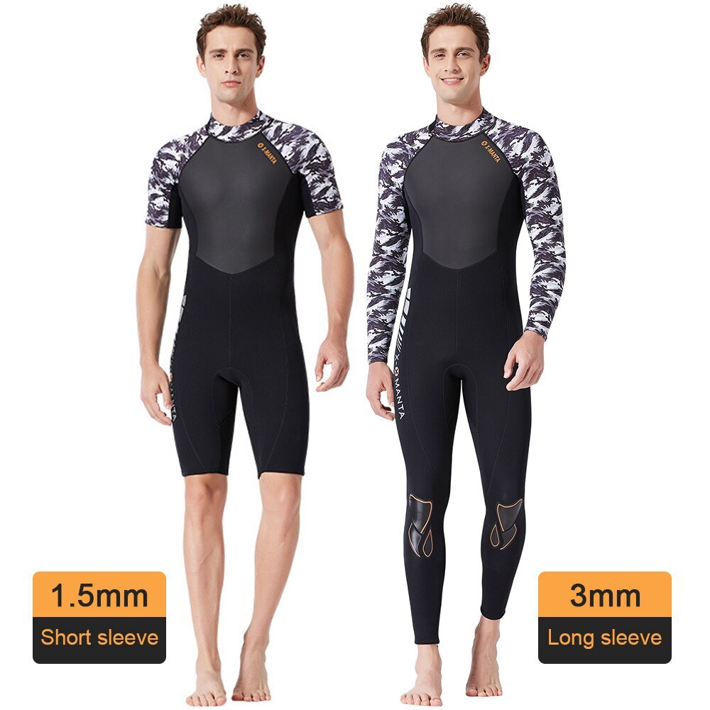 Lixada Men's Thermal Diving Suit 1.5MM / 3.0MM UV Protective Wetsuit Snorkeling Surfing Swimming Neoprene Fitting Diving