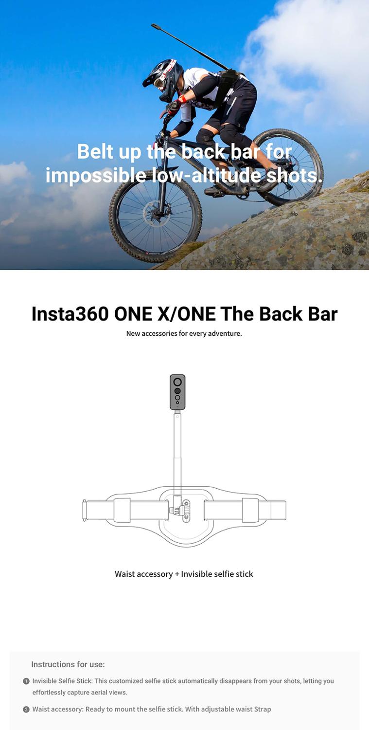 Insta360 One X2 / ONE X Back Bar Waist Strap Insta360 One R Accessories For Jogging Cycling Mountain Biking BMX and Motorcycling