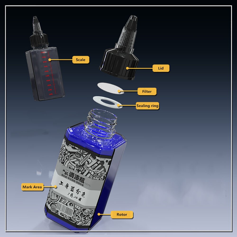 Mini Magnetic Turbine Type Paint Shaker DIY Model Paint Electric Shaking Machine Paint Dilution Mixer With 3Pcs 100ML Bottle