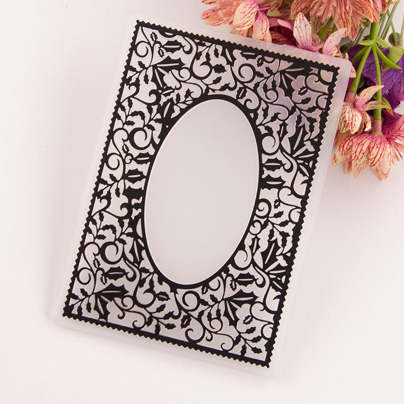 Lace Oval Frame Embossing Folders For Card Making Supplies Paper Craft Supplies Scrapbooking Plastic Embosser Stencil