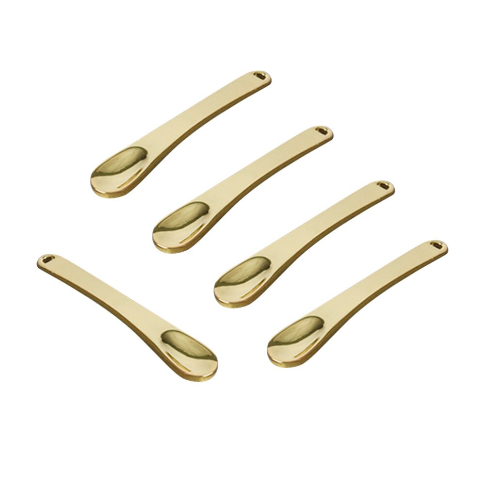 5Pcs Mini Makeup Spoon Premium Metal Spatula Beauty Scoop Skincare Tool For Face Mask Cream Moisturizer Kit Golden: Other