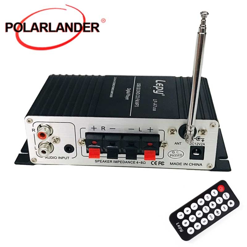 LP-A7 USB mini car amplifier MP3 player Car amplifier motorcycle power amplifier Mini USB SD DVD CD FM MP3 +Remote Controller