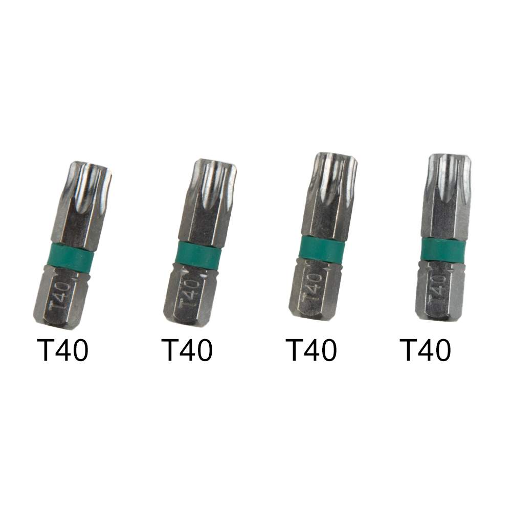 4 Stuks 25 Mm Magnetische Torx Schroevendraaier Bits Set Elektrische Schroevendraaier Hoofd T6/T8/T9/T10/T15/T20/T25/T27/T30/T35/T40 Schroevendraaier Bit