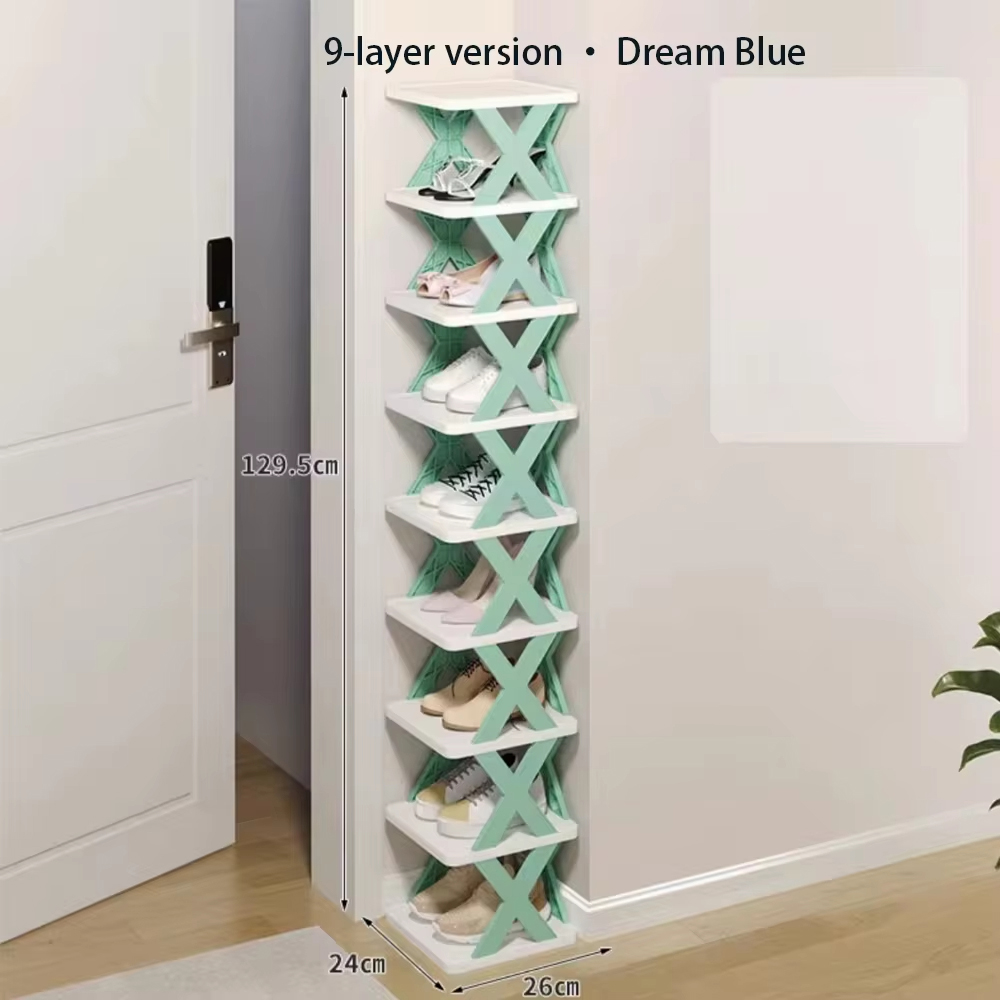 Zusammenklappbare Schuhregale, multifunktionale Aufbewahrung, Haushaltsregal, spart Höhle Familienraum, abnehmbarer, mehrschichtiger, einfacher Schuhregalschrank: Licht Gelb