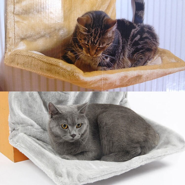 Cama con ventana extraíble para gato, hamaca con radiador, asiento para perca, hamaca colgante para gato, hamaca para mascota