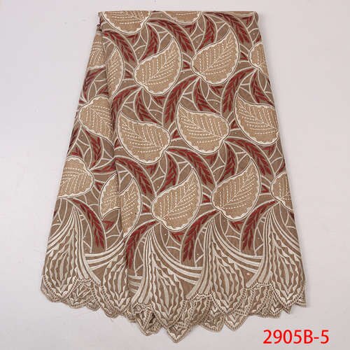 Afrikansk blonderstoff blondere siste tørre blondere brodert bomullsblonder med rhinestones til kvinner  ks2905b-1