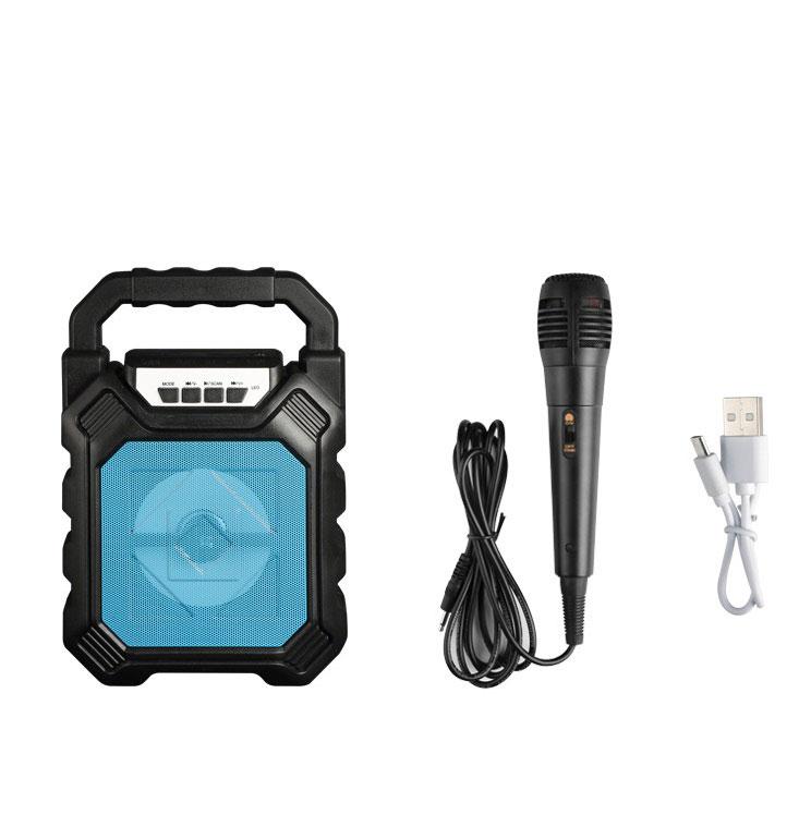 Portable bluetooth speaker Big Power Wireless Stereo bluetooth speaker bass Support USB/ TF Card/ AUX-in/ FM Wired Microphone: Blue upgrade