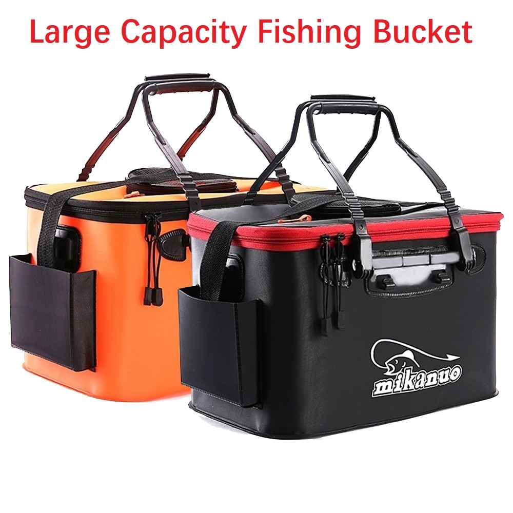 5 Sizes 11-35L Portable Zipper live Fishing Bucket Outdoor Folding EVA Fishing Bag Live Fish Bucket Camping Hiking Fishing Bag