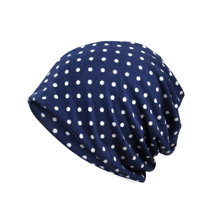 Neck Warm Sleep Yoga Headwear Hat Scarf Dot Print Casual Style Sun: Blue
