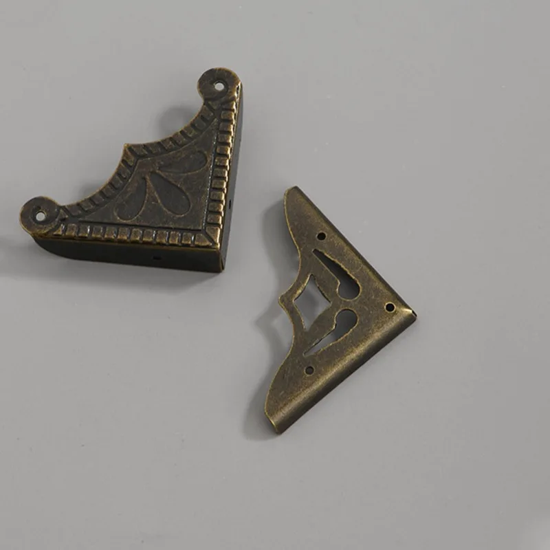 Boîte à bijoux en laiton antique, protecteur d'angle en bois, protection pour la maison, coins décoratifs, couvercle de protection d'angle, , 4 pièces