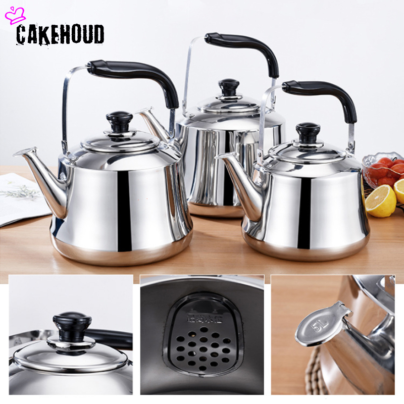 Thick Stainless Steel Household Kettle Gas-fired Induction Cooker Water Boiling Automatic Whistle Camping Portable Open Kettle