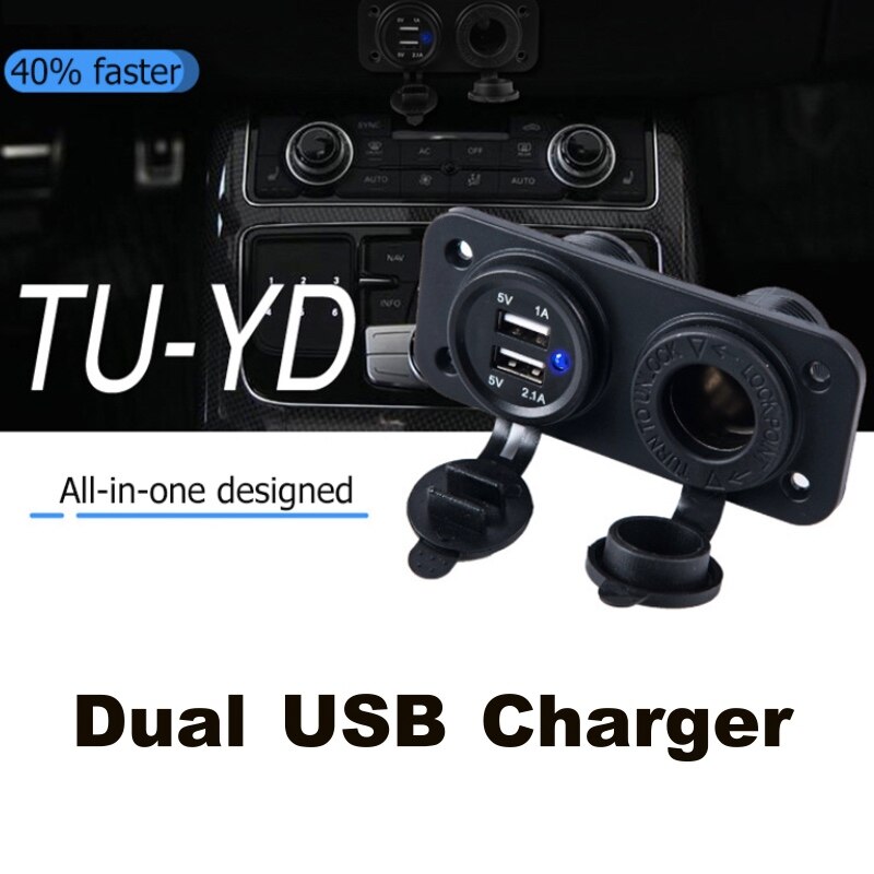 Dual Auto USB Sigarettenaansteker Splitter Oplader Opladen Power Adapter voor Telefoon Outlet Auto-accessoires DC 12V