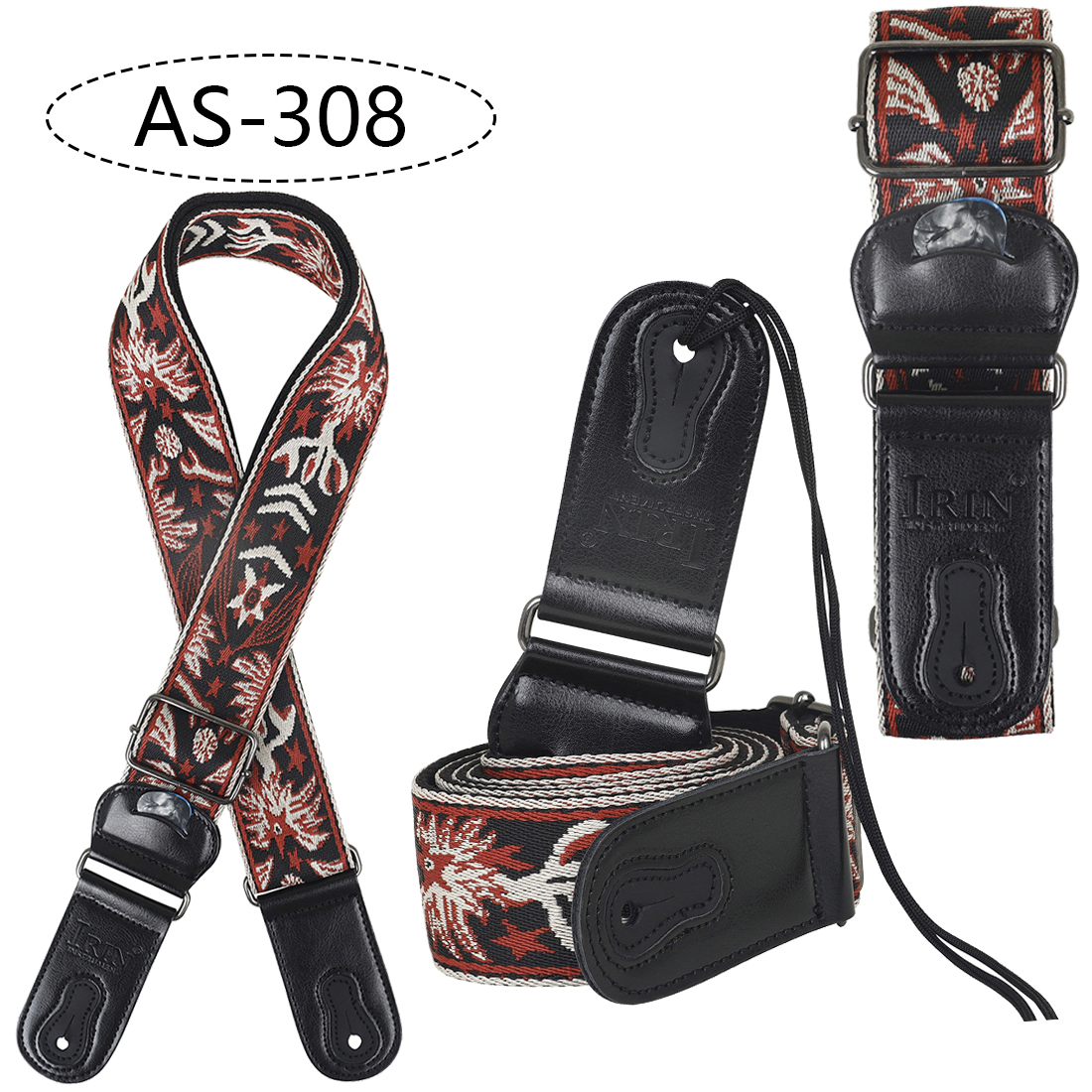 Correa de guitarra para bajo, correas bordadas de cuero y algodón, correa ajustable para el cuello con selección, accesorios para bajo y guitarra acústica eléctrica: Azul