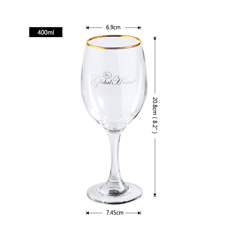 Copas de champán con borde dorado upspirit, juego de vasos para agua y zumo, para cóctel, vino, whisky, bar, bodas y fiestas.: 400ml