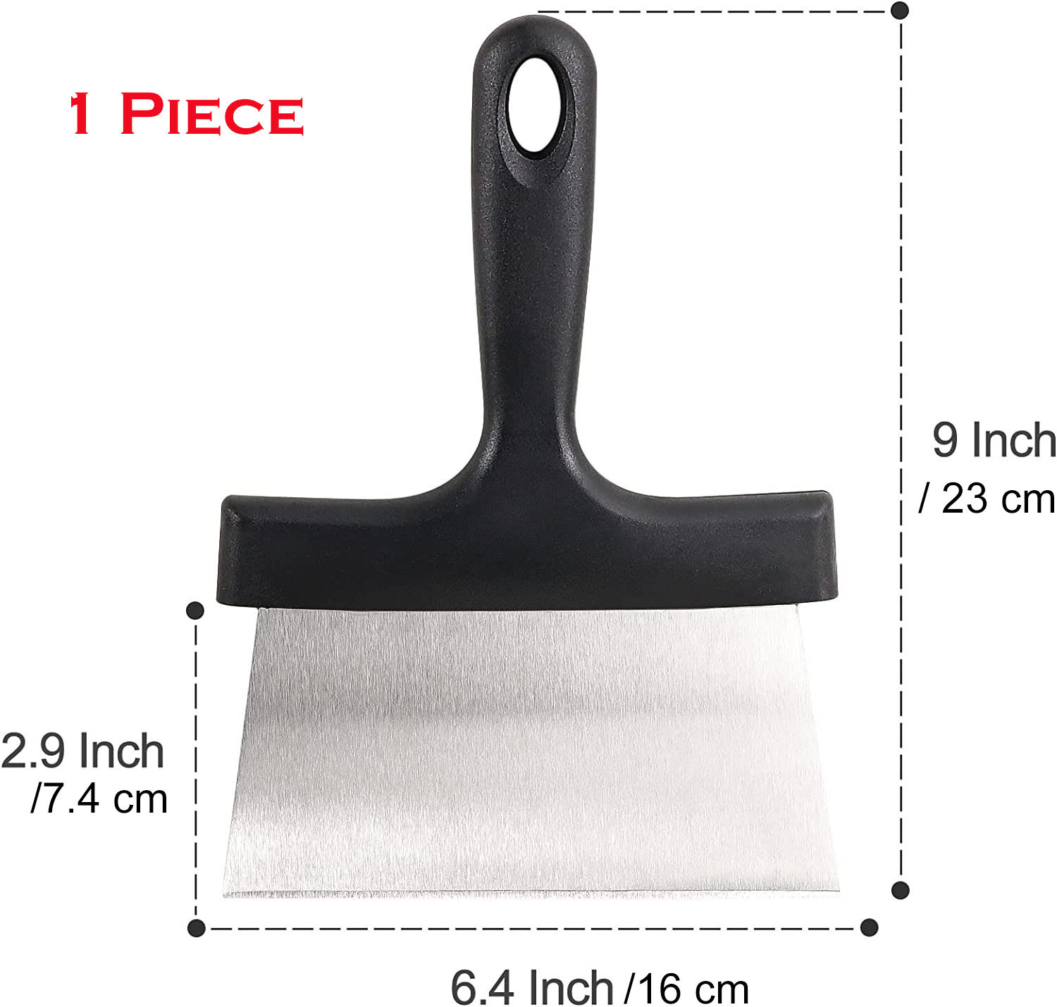 PizzAtHome Grill Scraper 6.4 Inch Stainless Steel Griddle Scraper Teppanyaki BBQ Blackstone Griddle Versatile Food Scraper: Light Grey