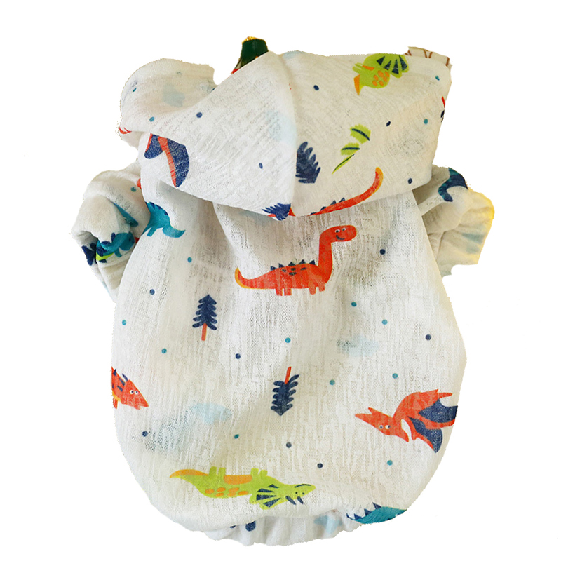 Zomer Hond Kleding Ademend Leuke Hond Hoodie Vest Zon Proof Hond Kleding Shirt Voor Samll Medium Hond Jas Ropa perro: Dinosaur / XL