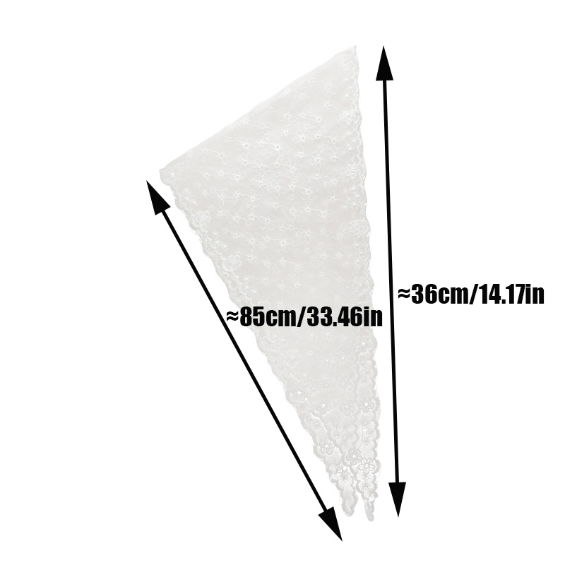 Pañuelo para el pelo de encaje Floral tejido blanco para mujer, pañuelo triangular Retro, sombrero, foto de viaje, diadema, accesorios para el cabello, verano