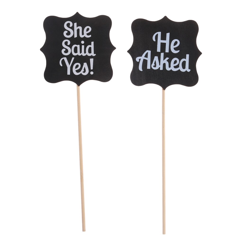 Wooden Wedding Signs He Asked She Said Yes Photo Props Wedding Decoration
