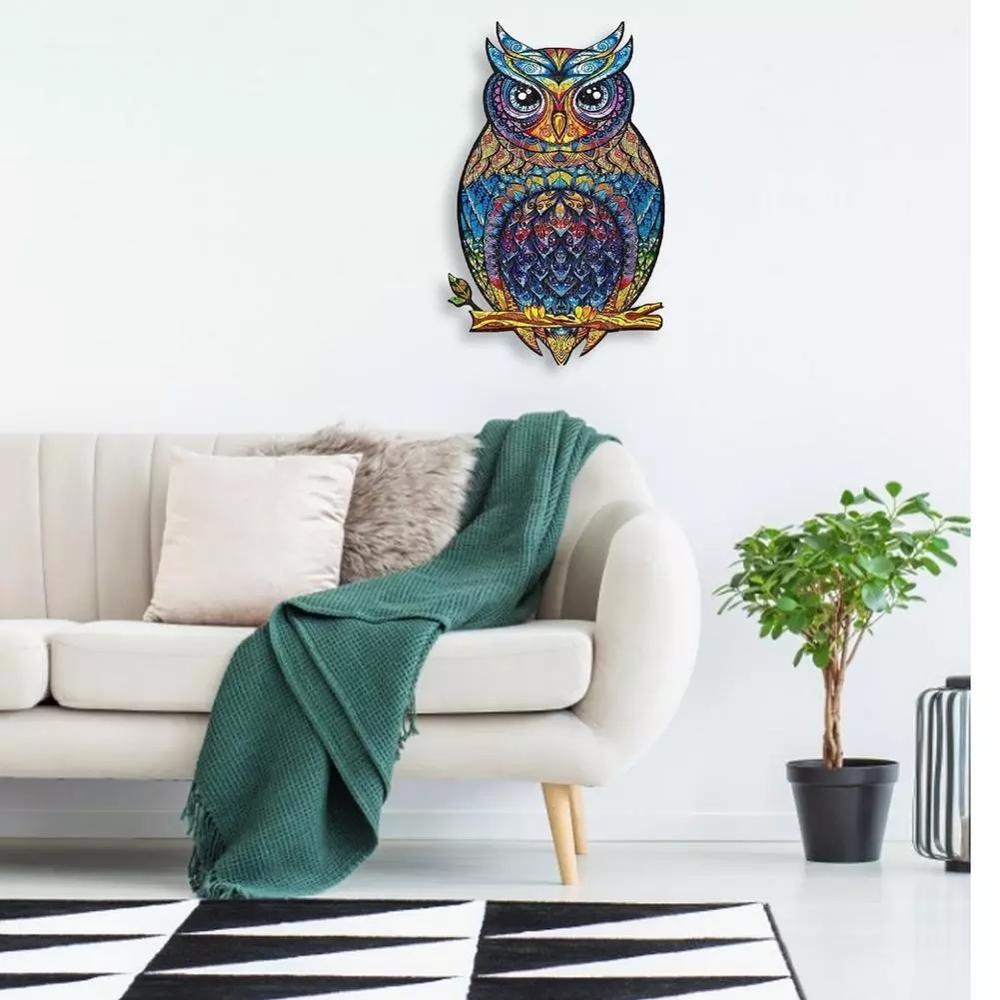 Hibou en bois Puzzles pour enfants mystérieux jouet éducatif fabuleux interactif Puzzle en bois