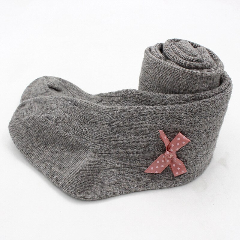 0-2 jahre Neue Baby Mädchen Baumwolle Gestrickte Strumpfhosen freundlicher Frühling Herbst Winter Bowknot Collant Kleinkind Kawaii Nette Socken strumpfhosen: grau / S 0-12M