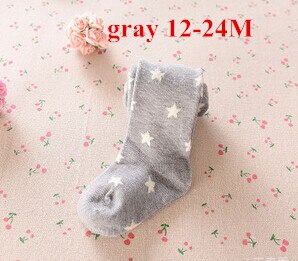Dziewczynek rajstopy noworodka rajstopy dziecięce miękka bawełniana obcisłe pończochy dziecięce gwiazda niemowlę małe dziewczynki ubrania 2018: szary 12 to 24M
