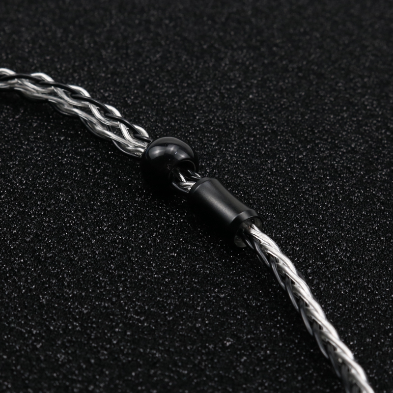 XINHS 8 Core Silver Black Silver Plated Cable Modular Cable with Replaceable Audio Plug