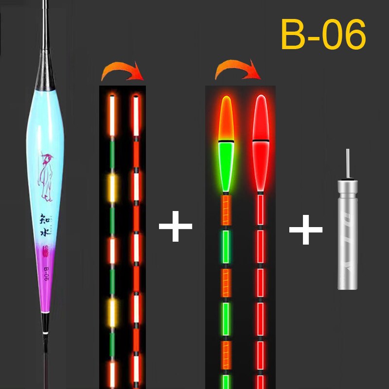 1 flotteur de pêche intelligent avec capteur de gravité électrique et antenne intégrée, changement de couleur led lumineuse flottante