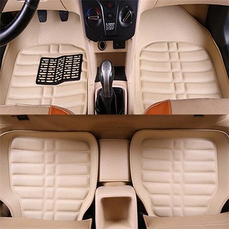 leather car floor mats for Peugeot All Model 3008 206 307 207 408 308 508 301 4008 RCZ 301 Car Styling Accessories Foot Pad: Color 2