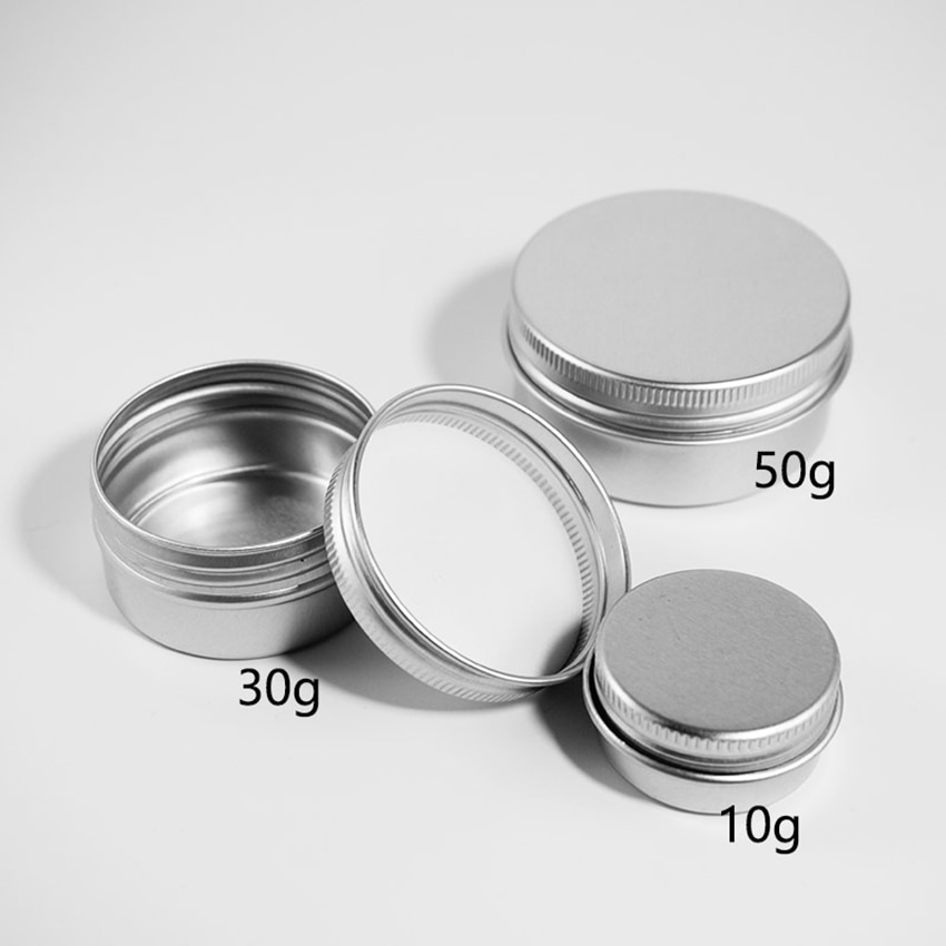 10/15/30/50g ronde aluminium opbergflessen, pot, crème, cosmeticakoffer, draagbare make-up multifunctionele doos met deksel