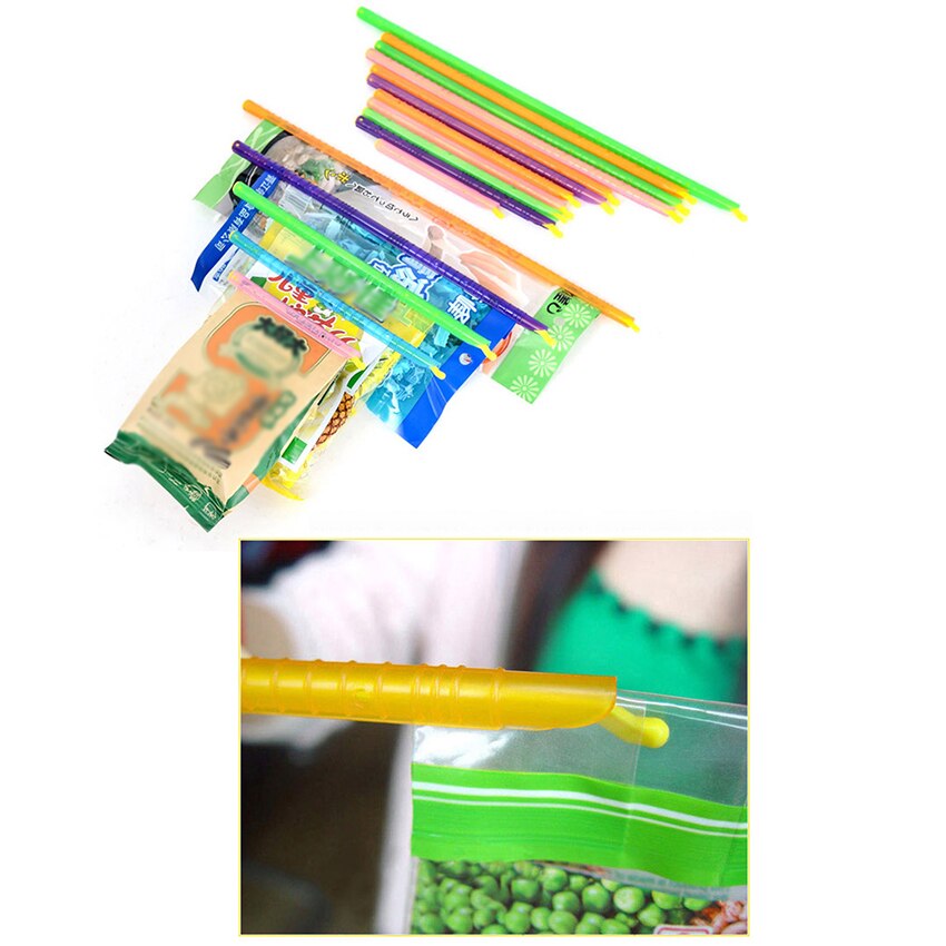 8pcs/set Magic Bag Sealer Stick Food Bag Sealing Clip Bars Fresh Lock Stick Household Kitchen Storage Refrigeration Tools