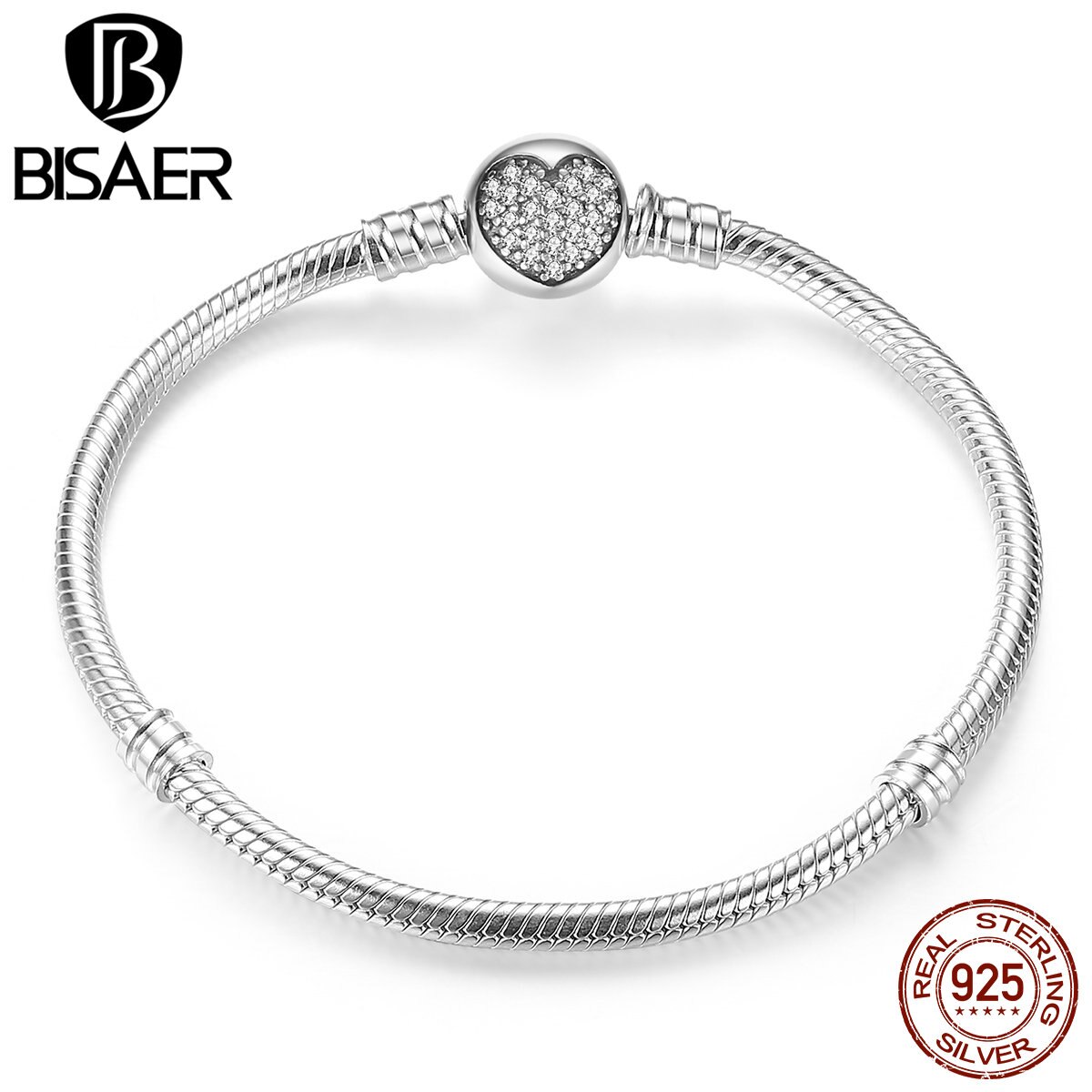 Genuine 100% 925 Sterling Silver Classic Snake Chain Bangle & Bracelet for Women Sterling Silver Jewelry WEUS916