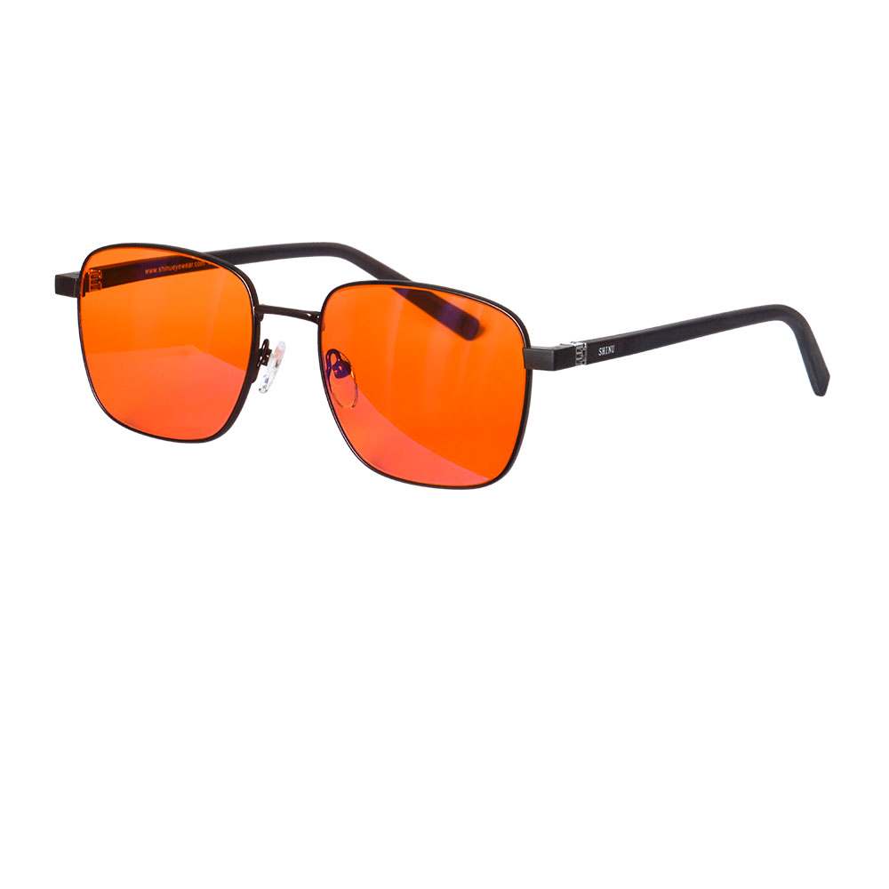 SHINU lunettes hommes femmes lunettes de lumière bleue lunettes de jeu sur ordinateur rouge/Orange/lentille transparente bloquant la lumière bleue lunettes sh001: Orange