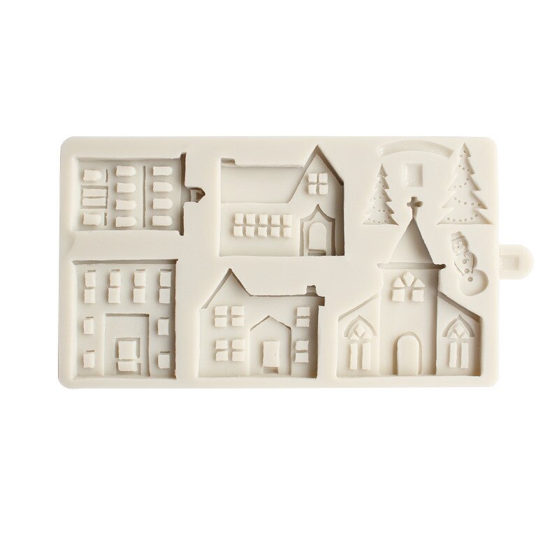 Kerstmis Peperkoek Huis Silicone Mold Chocolate Cookies Mould Fondant Cake Decorating Gereedschap